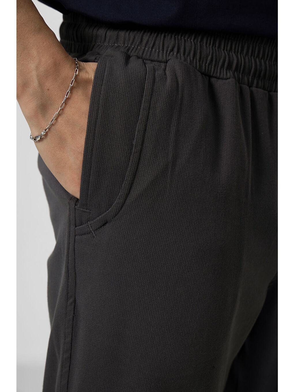 Antrasit Standart Fit Dokuma Hafif Esnek Chino Pantolon - 82175-2