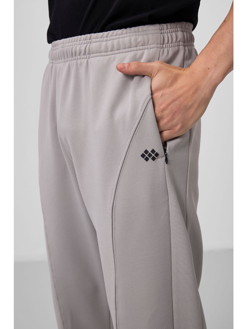 Bej Taş Yüzeyi Dokulu Standart Fit Palazzo  Erkek Pantolon - 82171-2