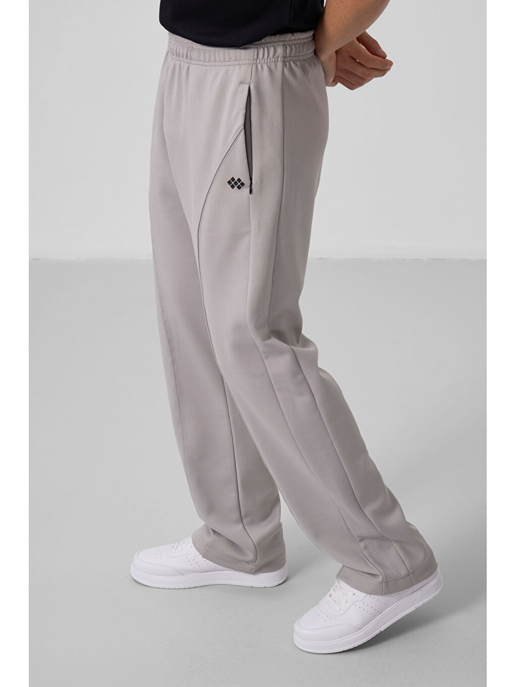 Bej Taş Yüzeyi Dokulu Standart Fit Palazzo  Erkek Pantolon - 82171-3