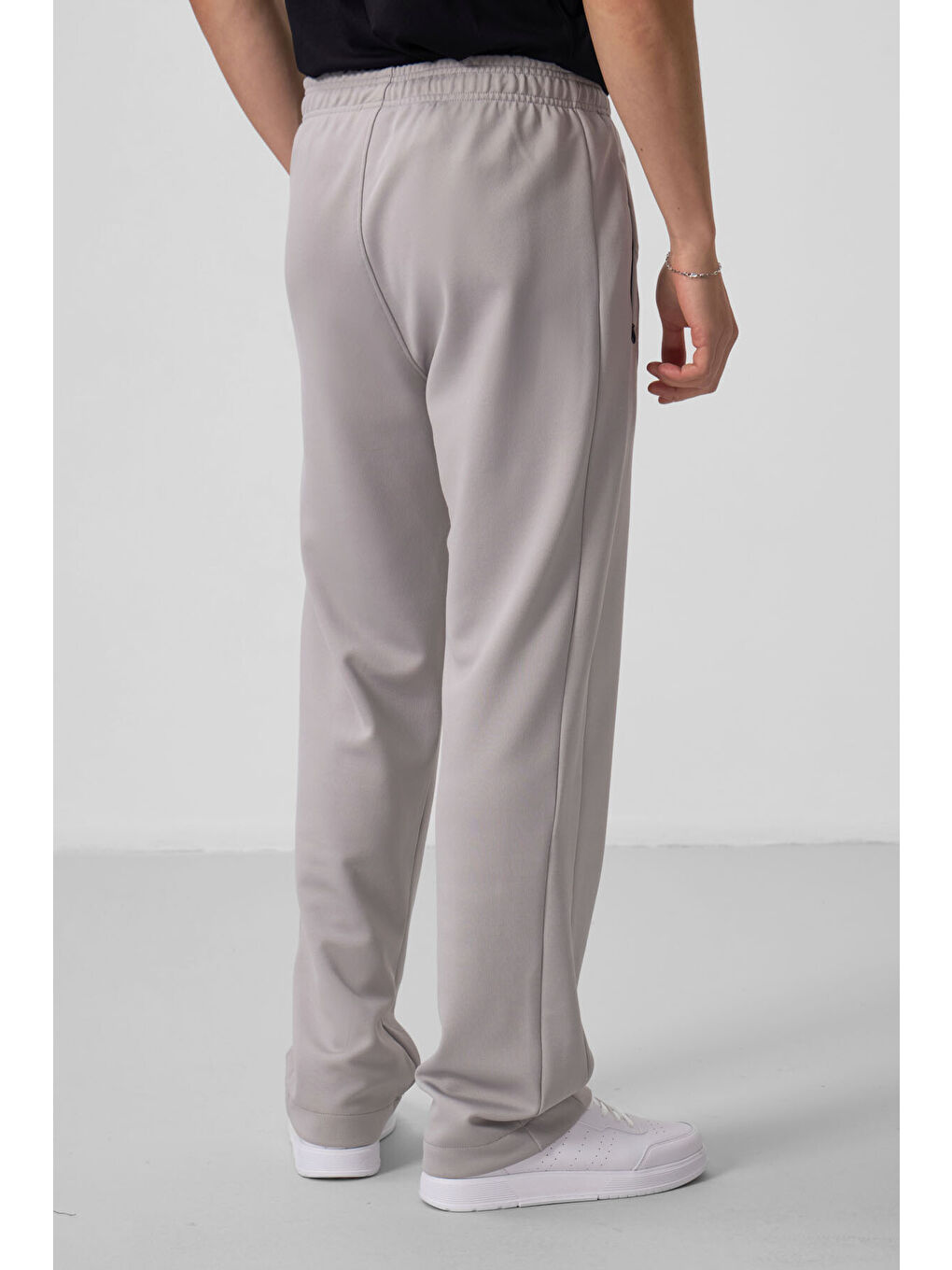 Bej Taş Yüzeyi Dokulu Standart Fit Palazzo  Erkek Pantolon - 82171-4