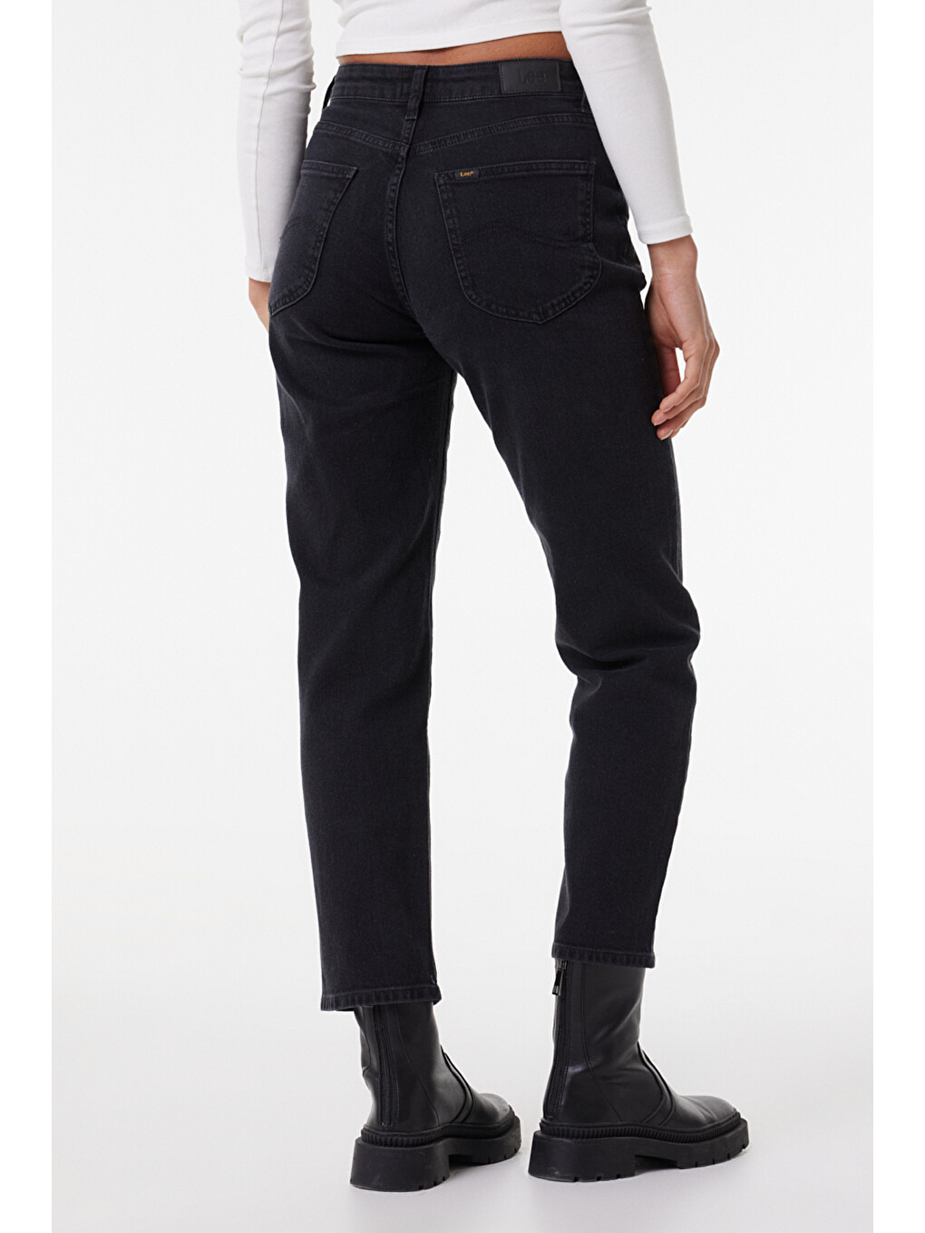 Bej Carol Regular Fit Normal Kesim Yüksek Bel Antrasit Jean Jean Pantolon-4
