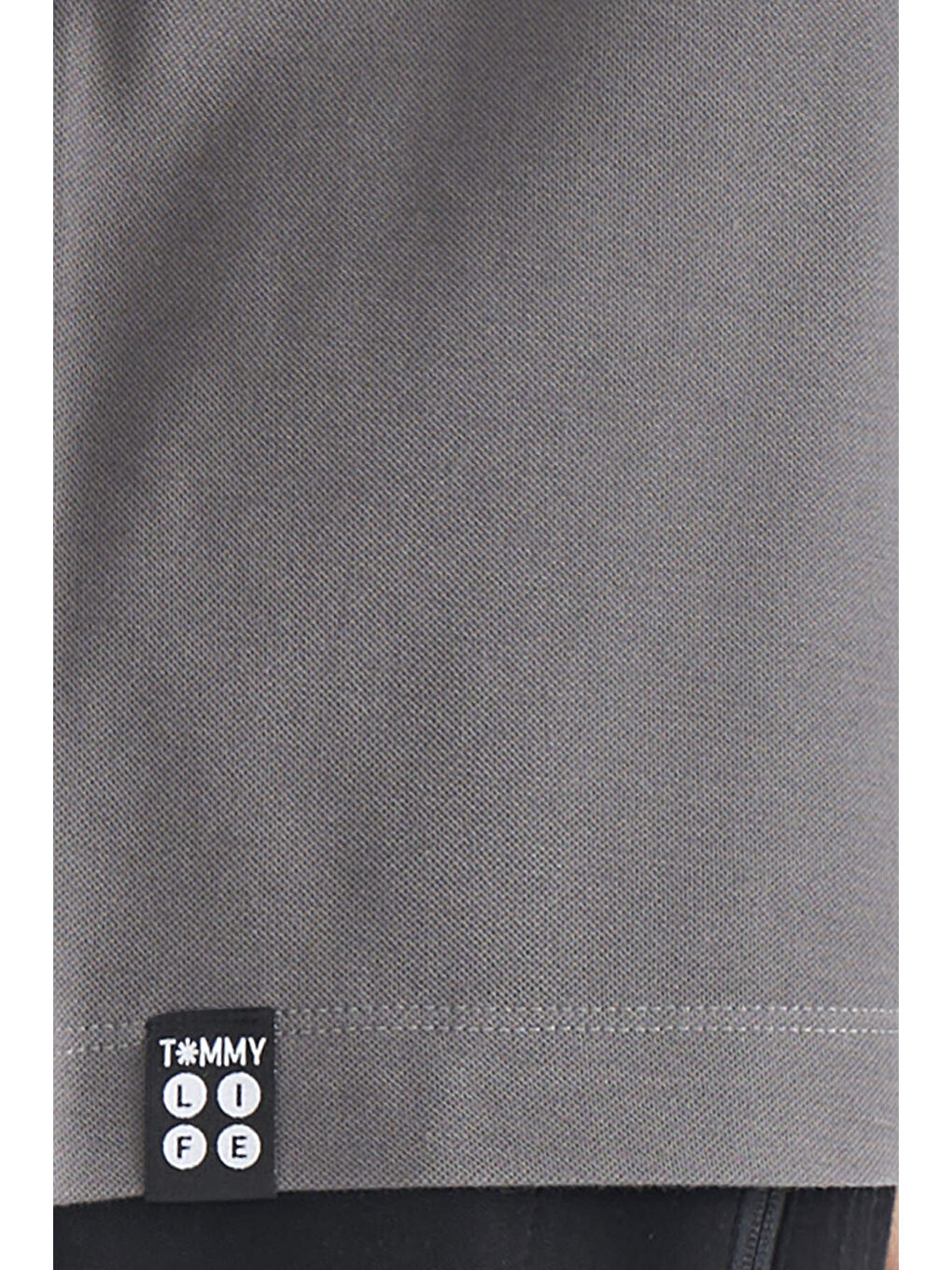 Koyu Gri Yazı Baskılı Standart Form Polo Yaka Erkek %100 Pamuk Tişört - 88236-2