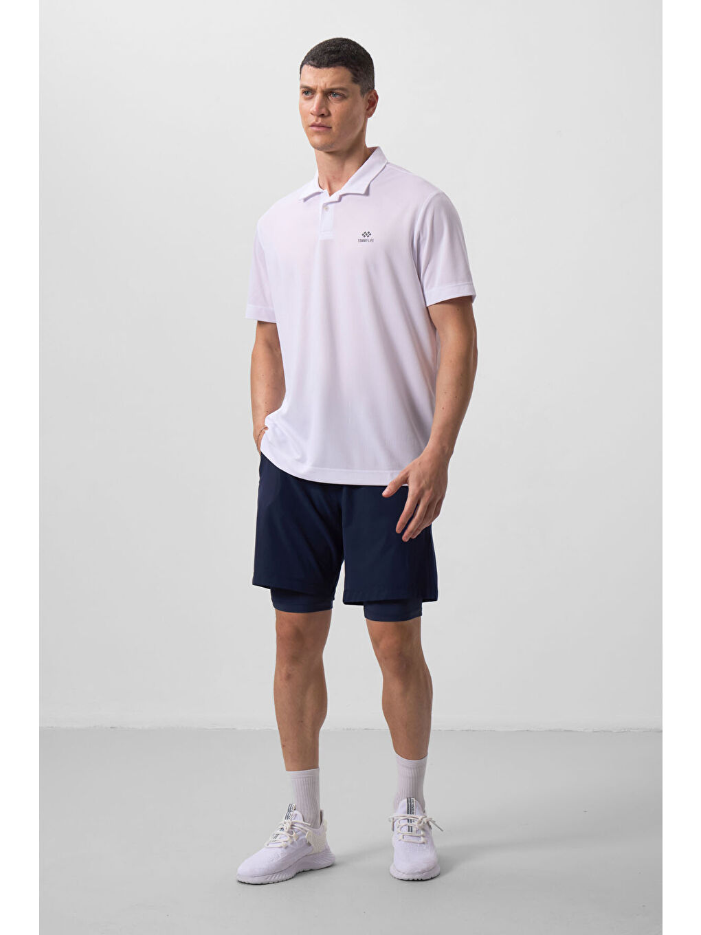 İndigo Polyester İnce Yumuşak Standart Fit Erkek Taytlı Şort - 81287-2