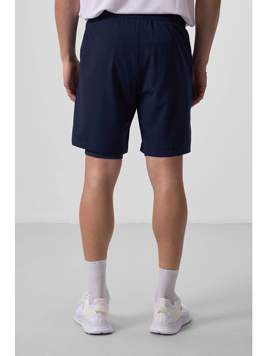 İndigo Polyester İnce Yumuşak Standart Fit Erkek Taytlı Şort - 81287-4