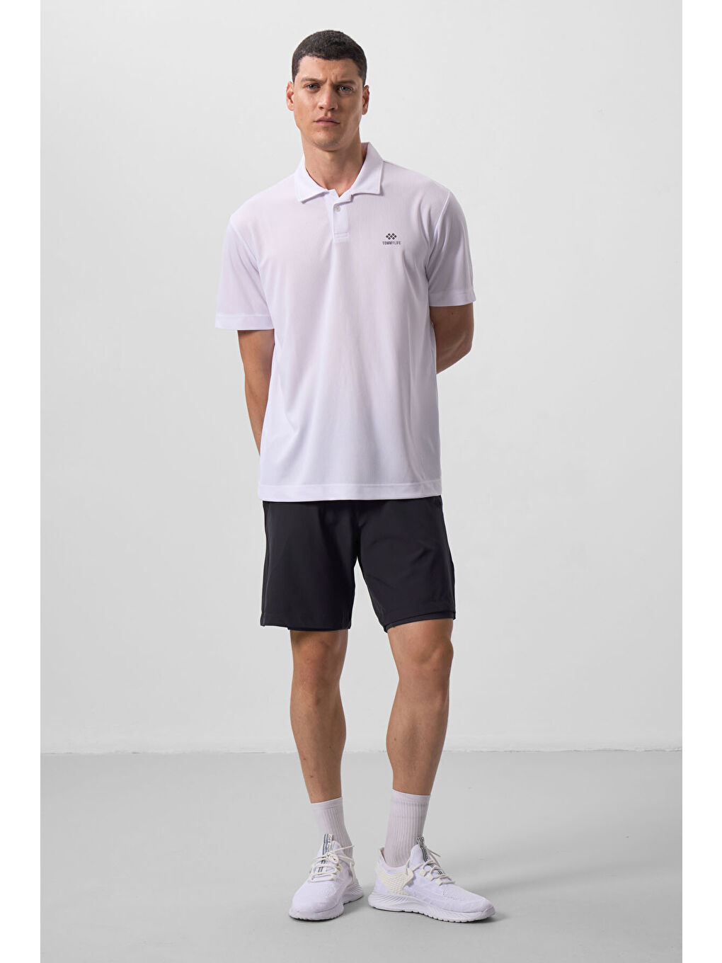 Antrasit Polyester İnce Yumuşak Standart Fit Erkek Taytlı Şort - 81287-2