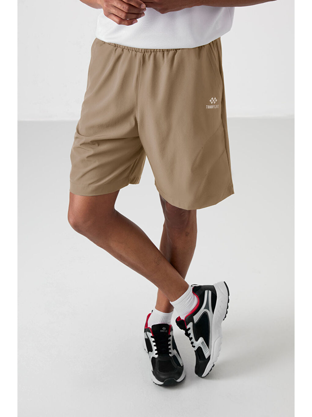 Bej Polyester Kalın Yumuşak Comfort Fit Erkek Şort - 81268-2