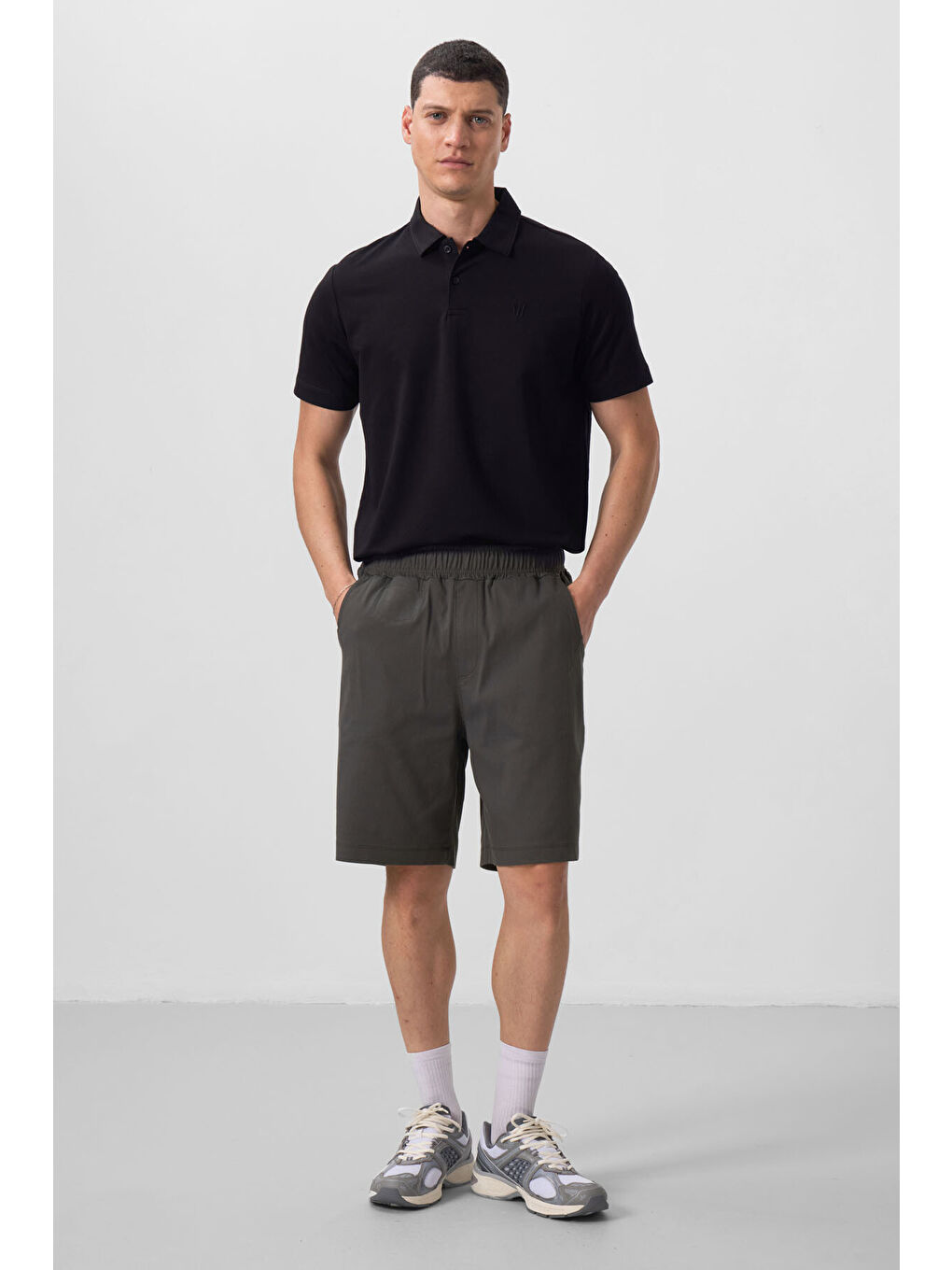 Antrasit Standart Fit Dokuma Hafif Esnek Chino Şort - 81290