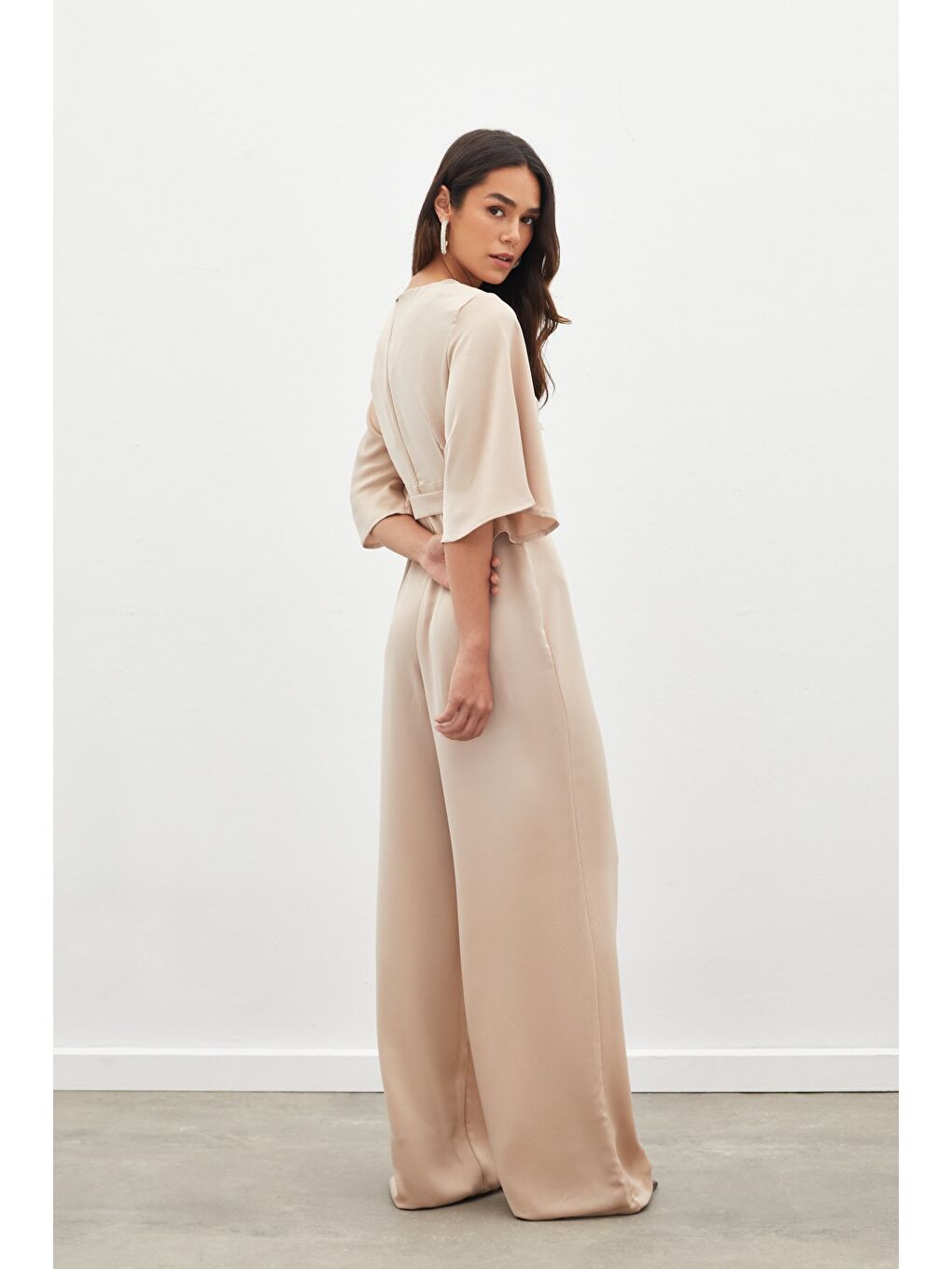 Kemerli Krep Tulum - Bej-7