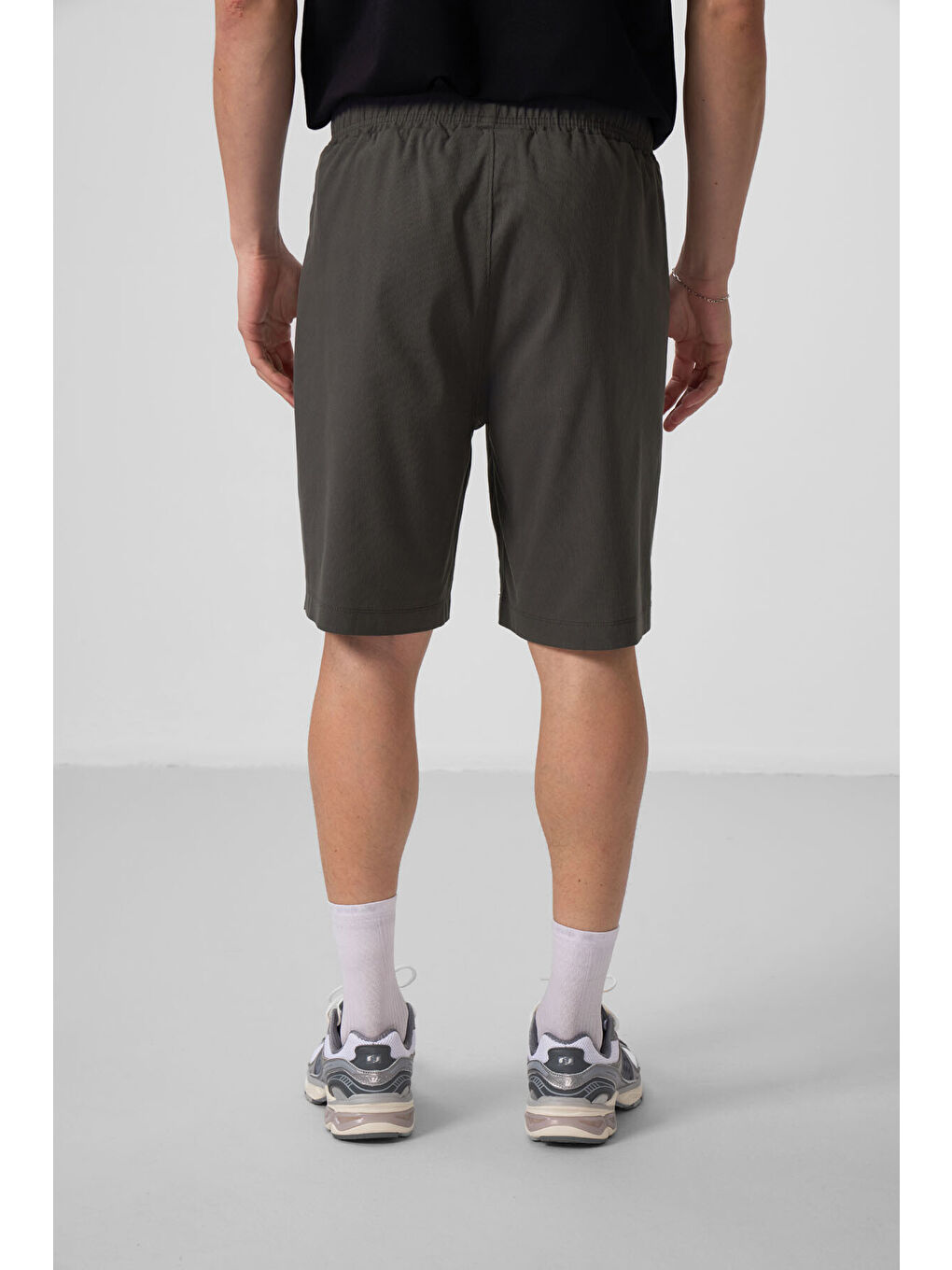 Antrasit Standart Fit Dokuma Hafif Esnek Chino Şort - 81290-4