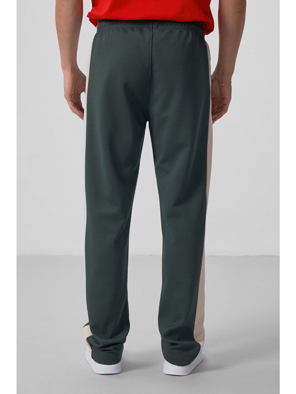 Haki Yüzeyi Dokulu Standart Fit Palazzo  Erkek Pantolon - 82171-4