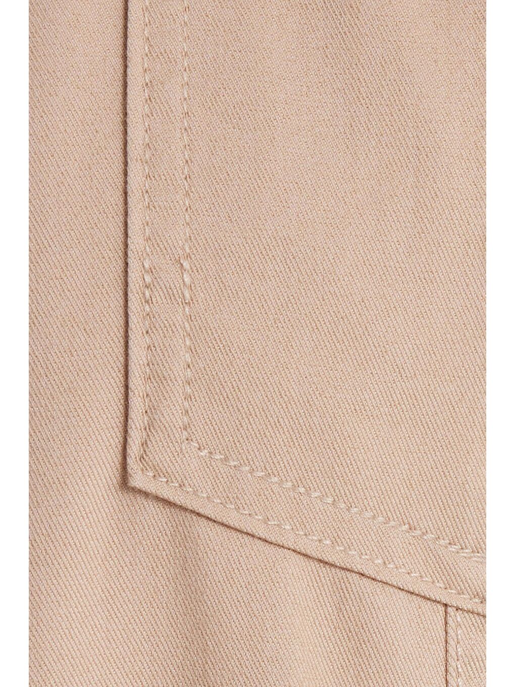 Bej Slim Fit Uzun Kollu Gündelik Denim Jean Erkek Taş Gömlek-4