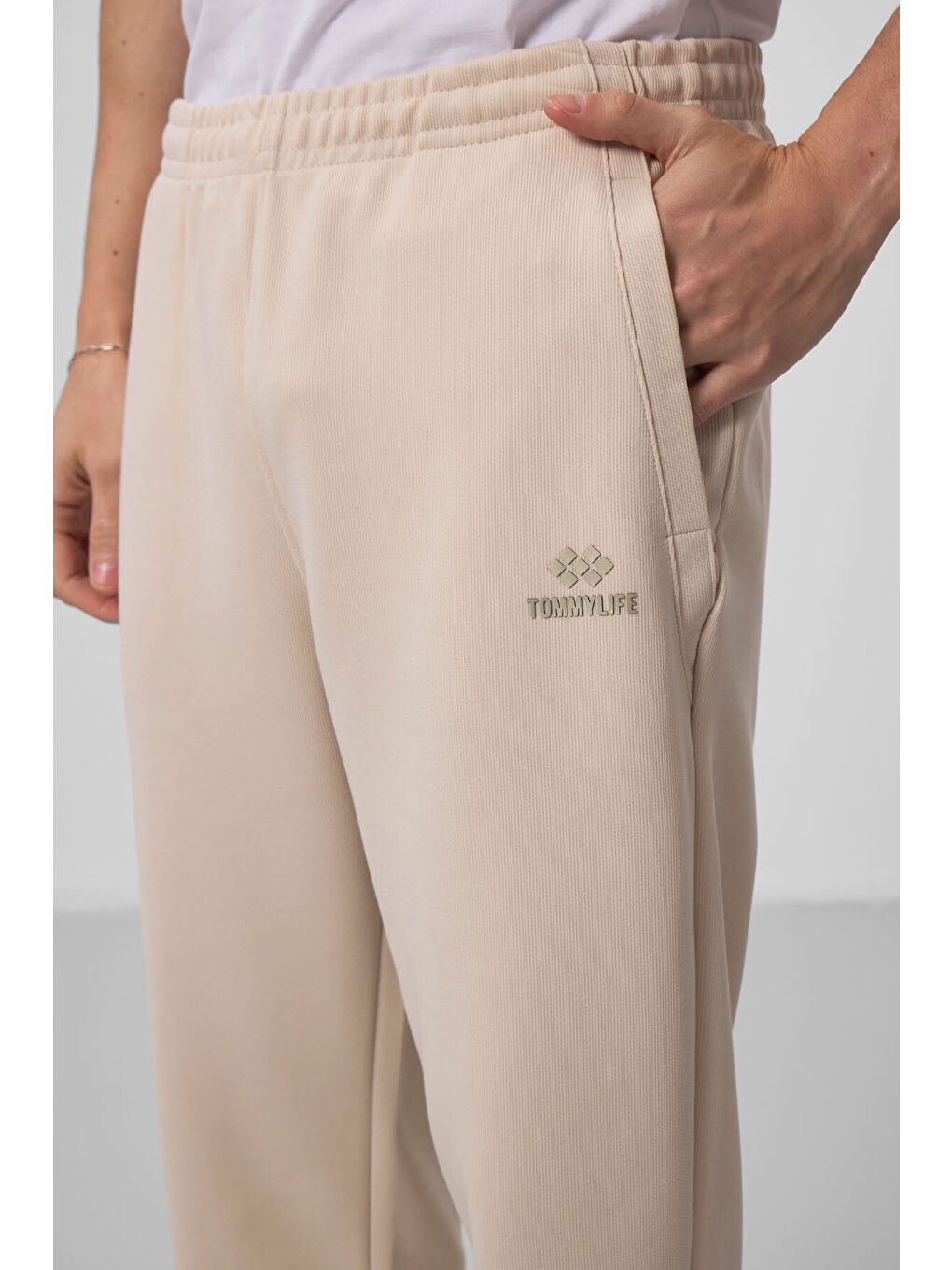 Bej Yüzeyi Dokulu Rahat Form Erkek Eşofman Takım - 85273-4