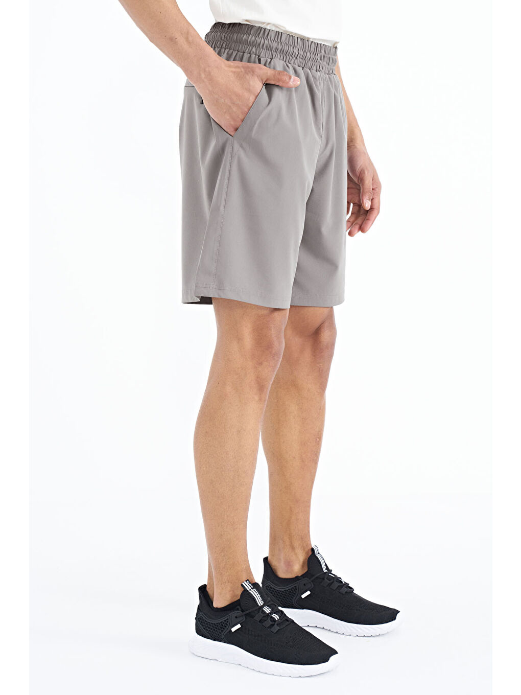 Bej Taş Yan Cep Detaylı Lastikli Erkek Şort - 81238-2