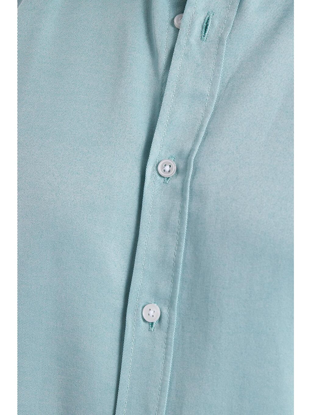 Erkek Slim Fit Dar Kesim Pamuklu Kolay Ütü Yeşil Düğmeli Yaka Gömlek-5