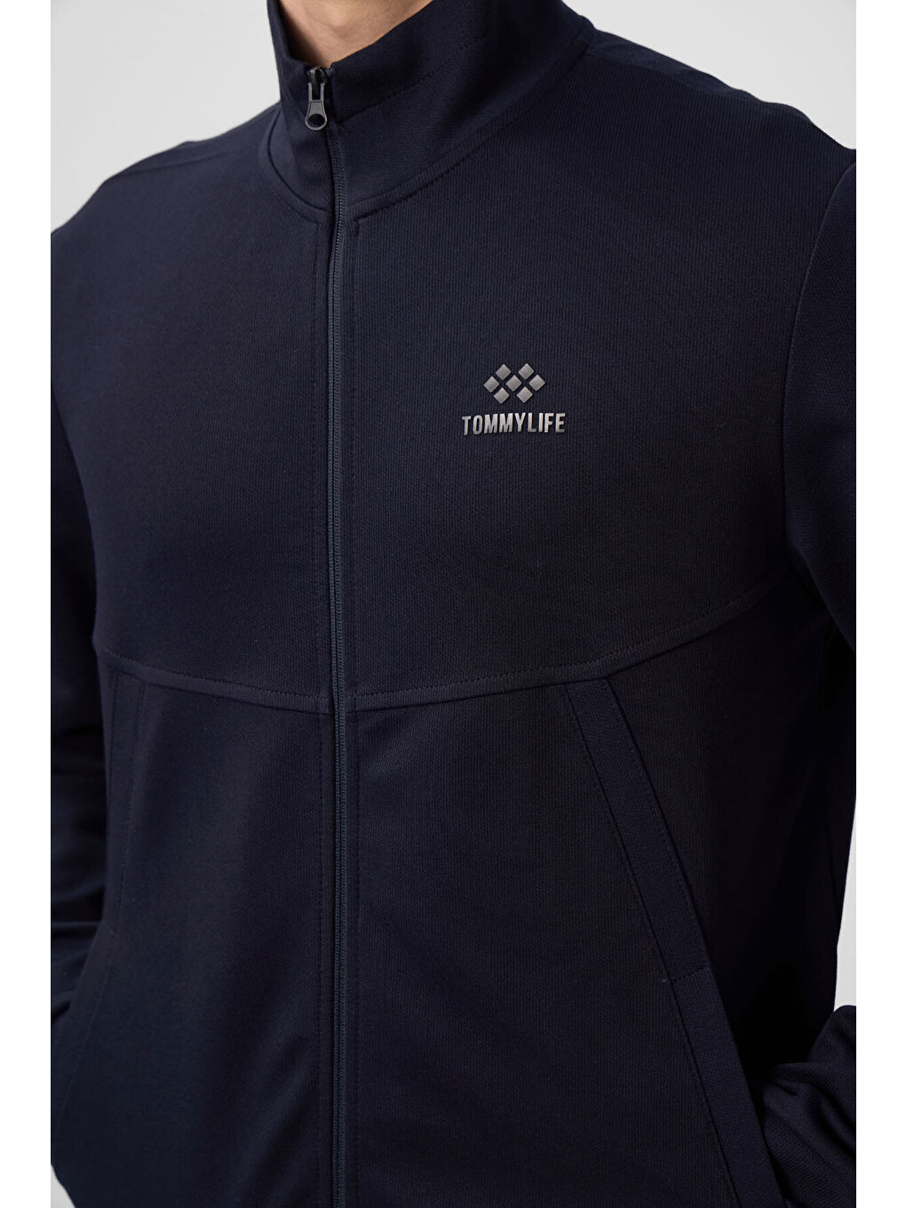 Lacivert Yüzeyi Dokulu Rahat Form Erkek Eşofman Takım - 85273-2