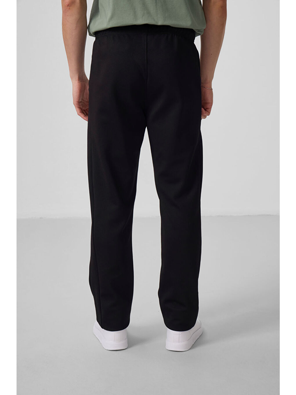 Siyah Yüzeyi Dokulu Standart Fit Palazzo  Erkek Pantolon - 82171-4