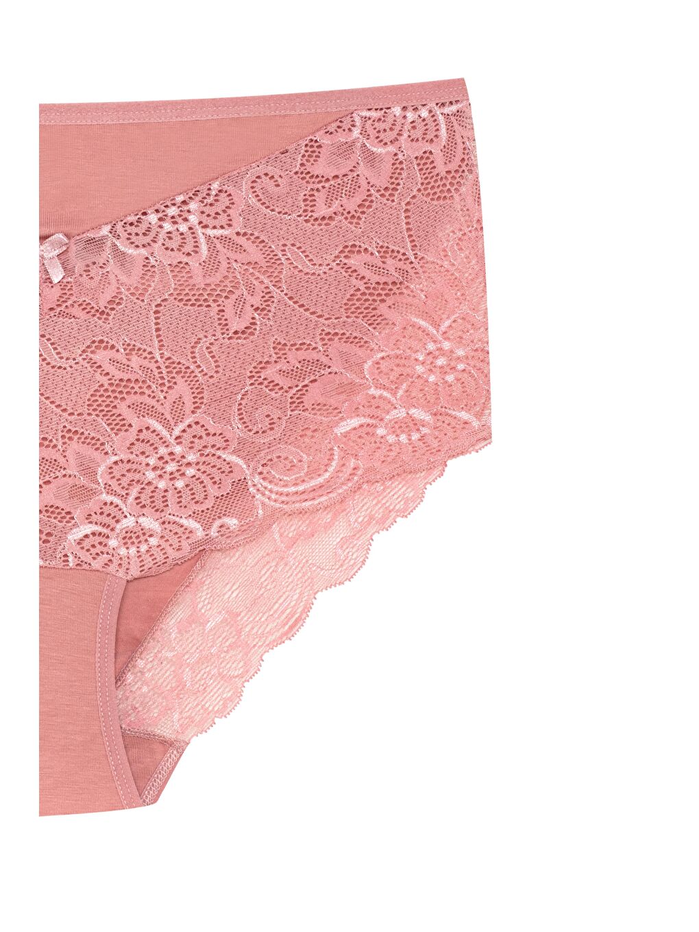 Bej Önü ve Paçası Dantel Detaylı Büyük Beden Kadın Külot-2