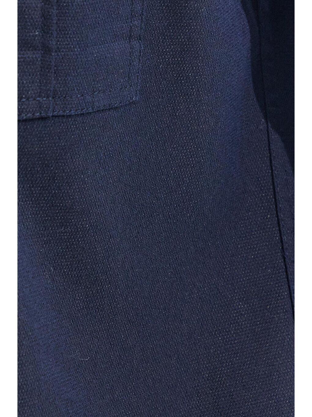 Erkek Slim Fit Uzun Kollu Spor Yaka Yıkamalı Çift Cepli Armürlü Denim Jean Lacivert Gömlek-5