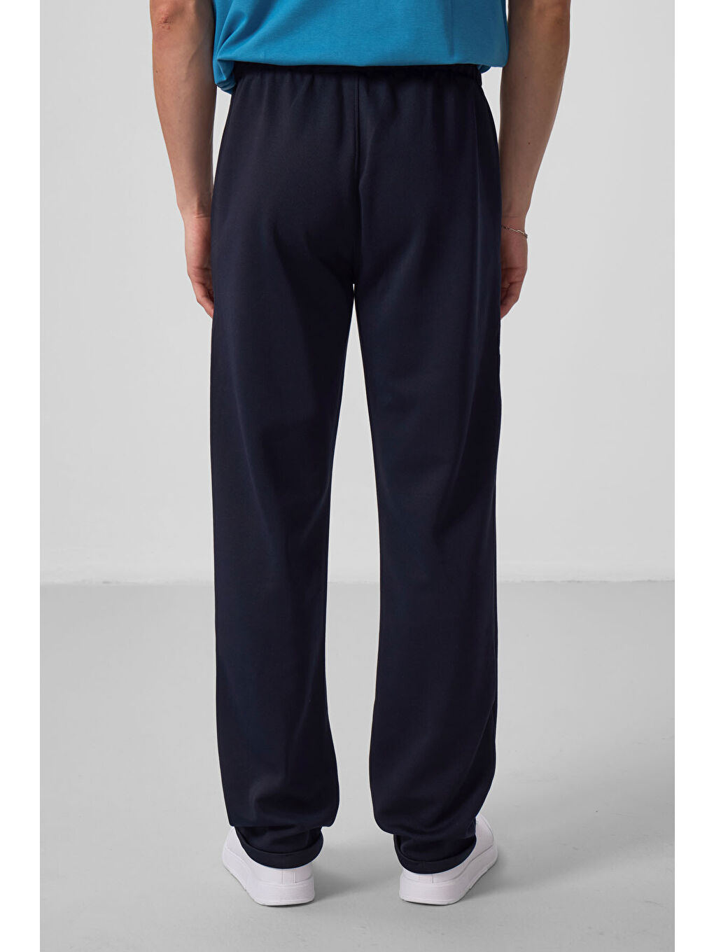 Lacivert Yüzeyi Dokulu Rahat Form Palazzo  Erkek Pantolon - 82164-4