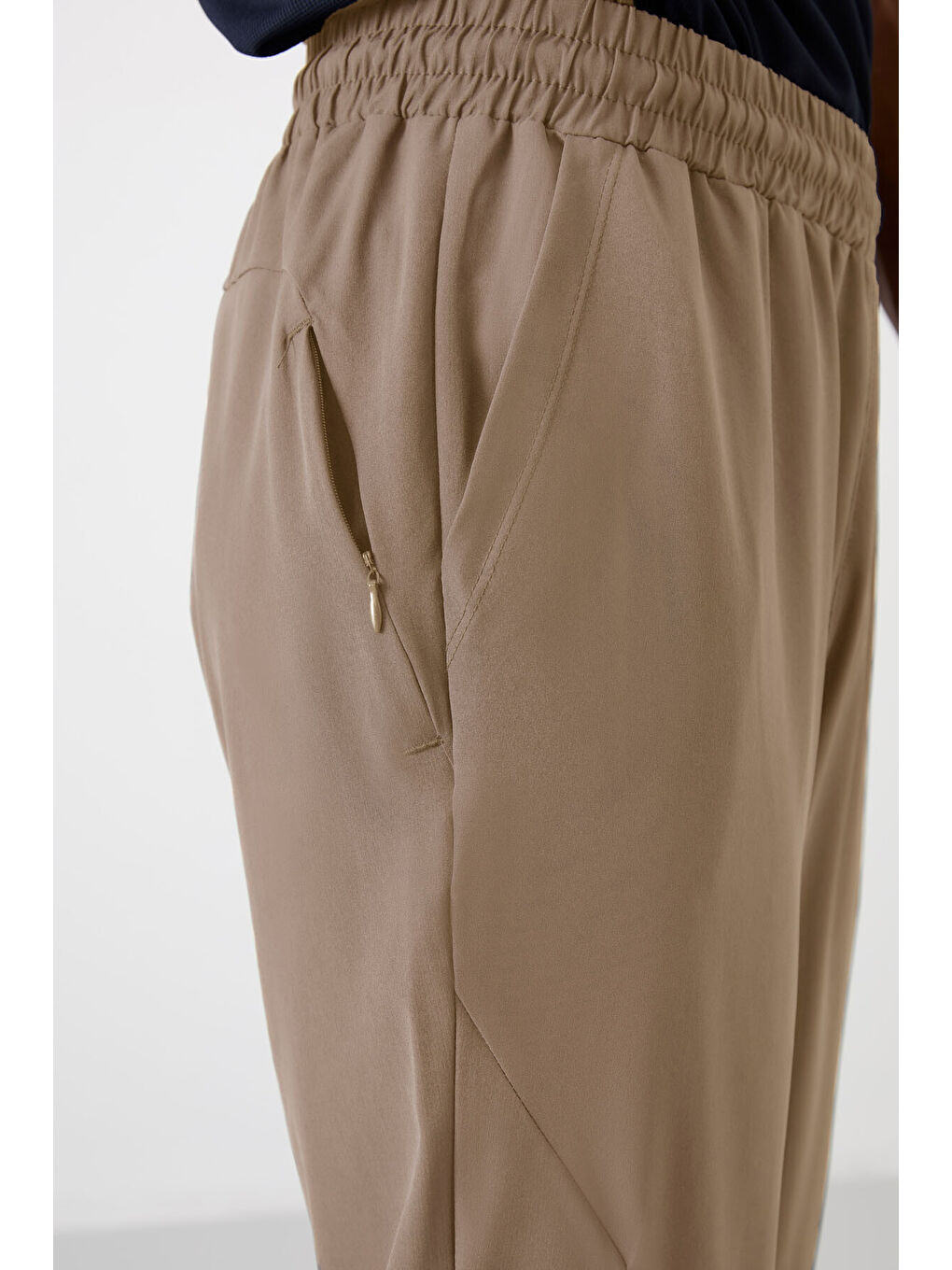 Bej Polyester İnce Yumuşak Comfort Fit Erkek Eşofman Alt - 82119-2