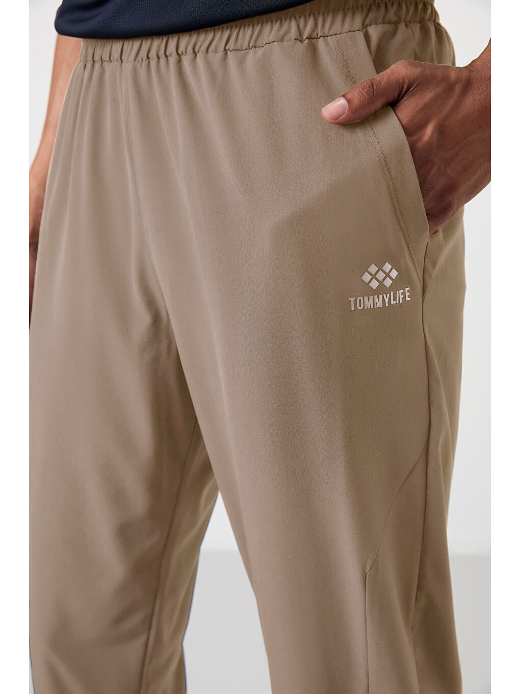 Bej Polyester İnce Yumuşak Comfort Fit Erkek Eşofman Alt - 82119-4