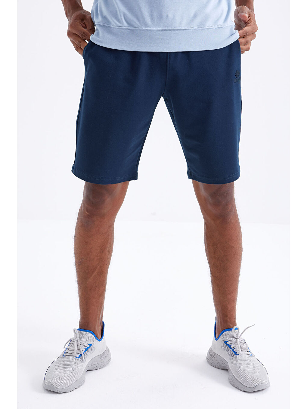 İndigo Bağcıklı Standart Kalıp Basic Erkek Şort - 81212-1