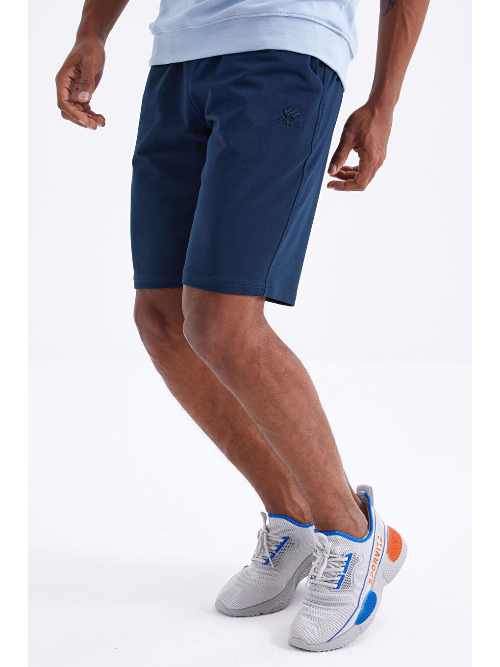 İndigo Bağcıklı Standart Kalıp Basic Erkek Şort - 81212-3