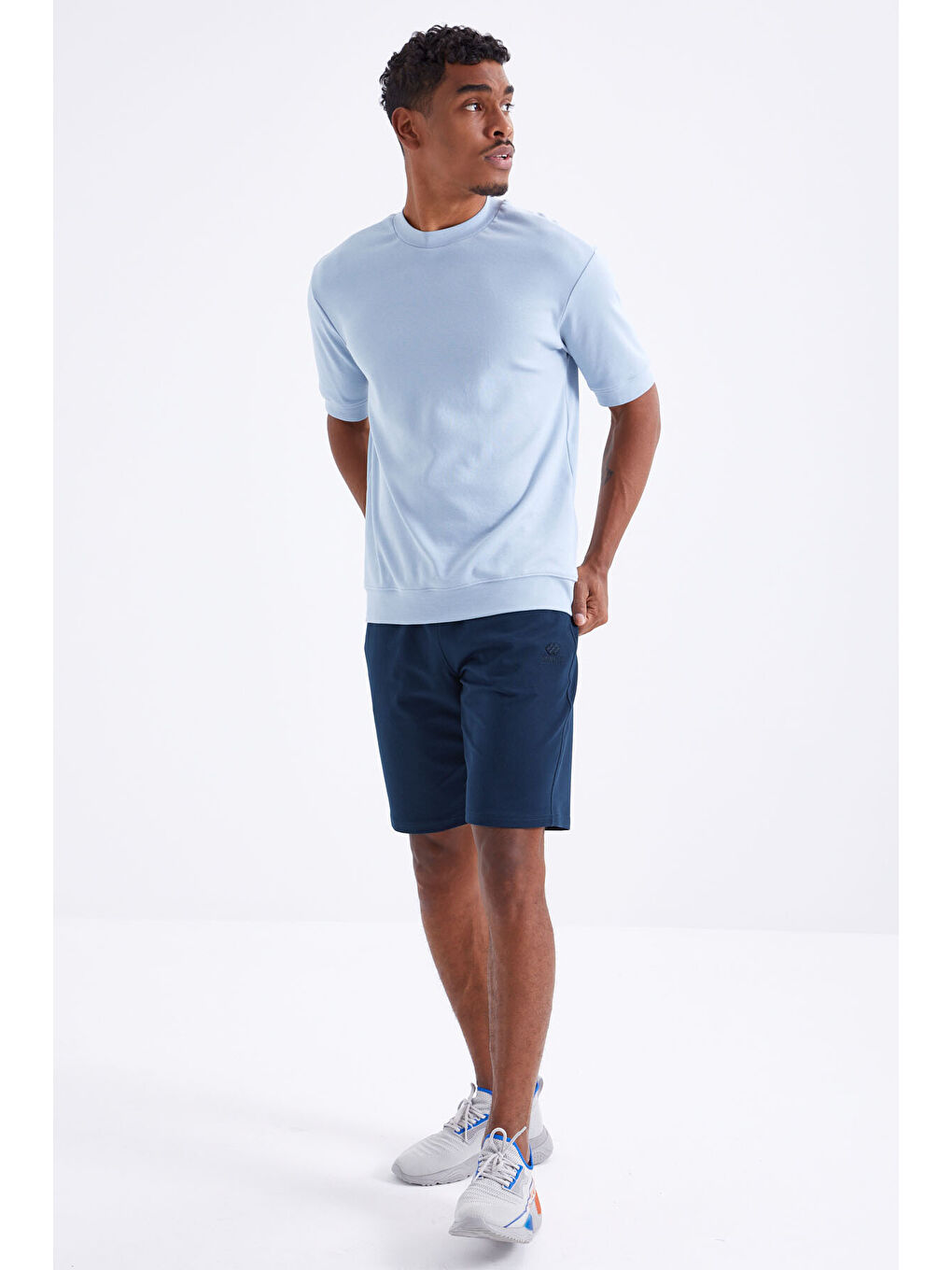 İndigo Bağcıklı Standart Kalıp Basic Erkek Şort - 81212-4