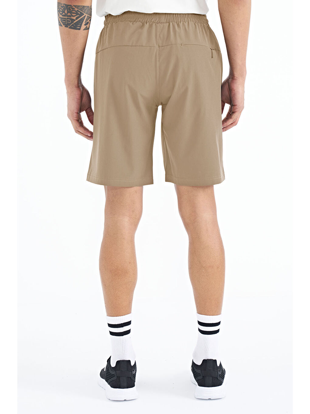 Bej Yan Cep Detaylı Lastikli Erkek Şort - 81238-4