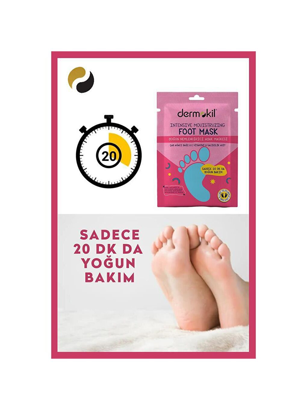 DERMOKIL Bej-Beyaz Yoğun Nemlendirici Ayak Maskesi 30 ml - 2