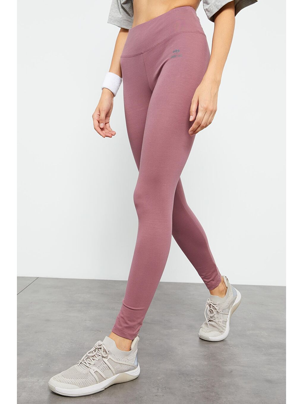 Pembe Gül Kurusu Yüksek Bel Toparlayıcı Slim Fit Dar Paça Kadın Tayt - 94011-1