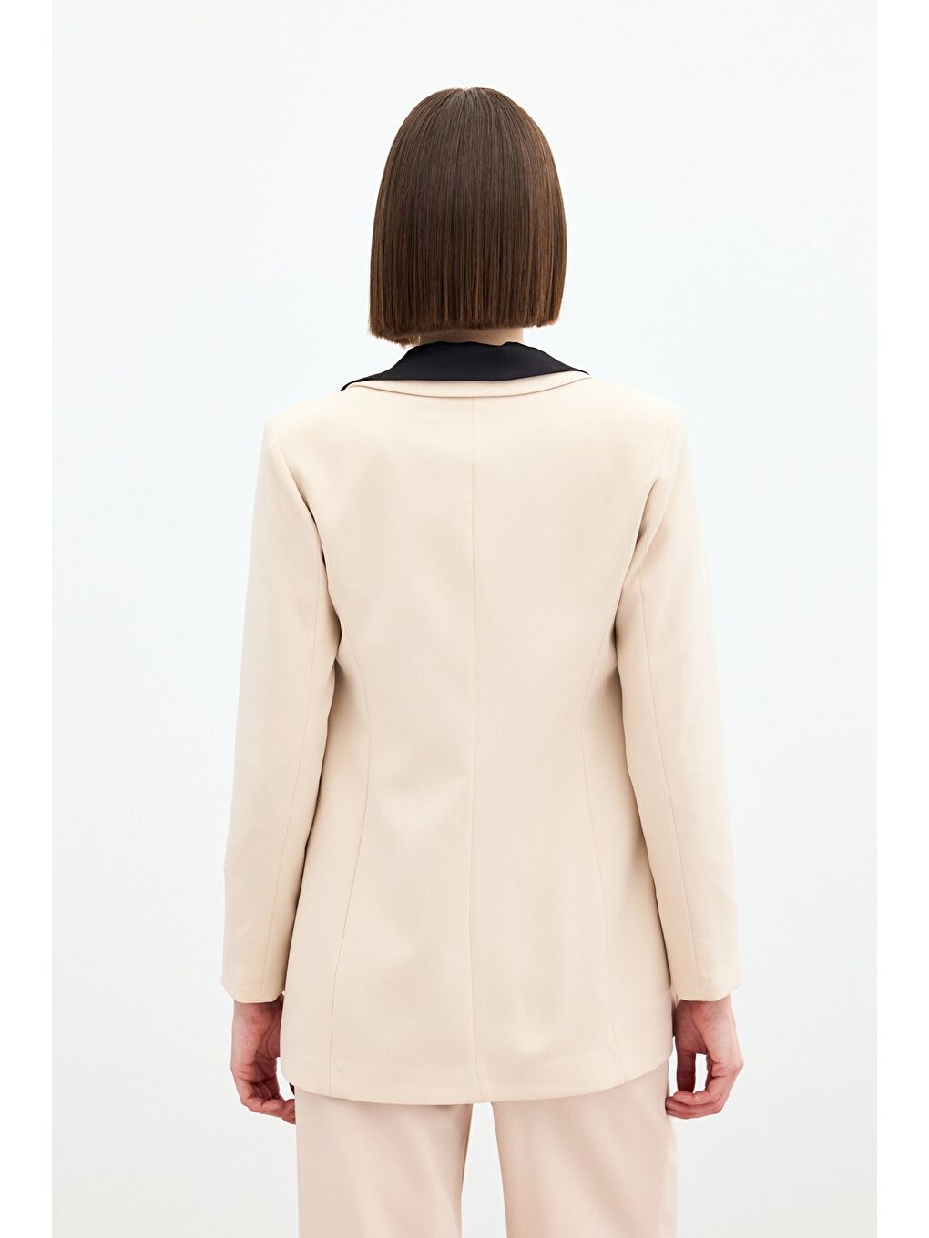 Mono Yaka Klasik Ceket - Bej-6