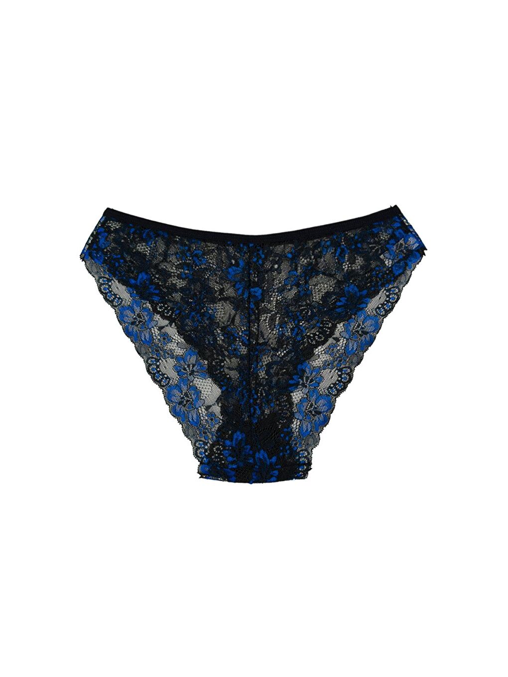 Lacivert Çift Renk Dantel Yüksek Bel Kadın Külot 5’li-2