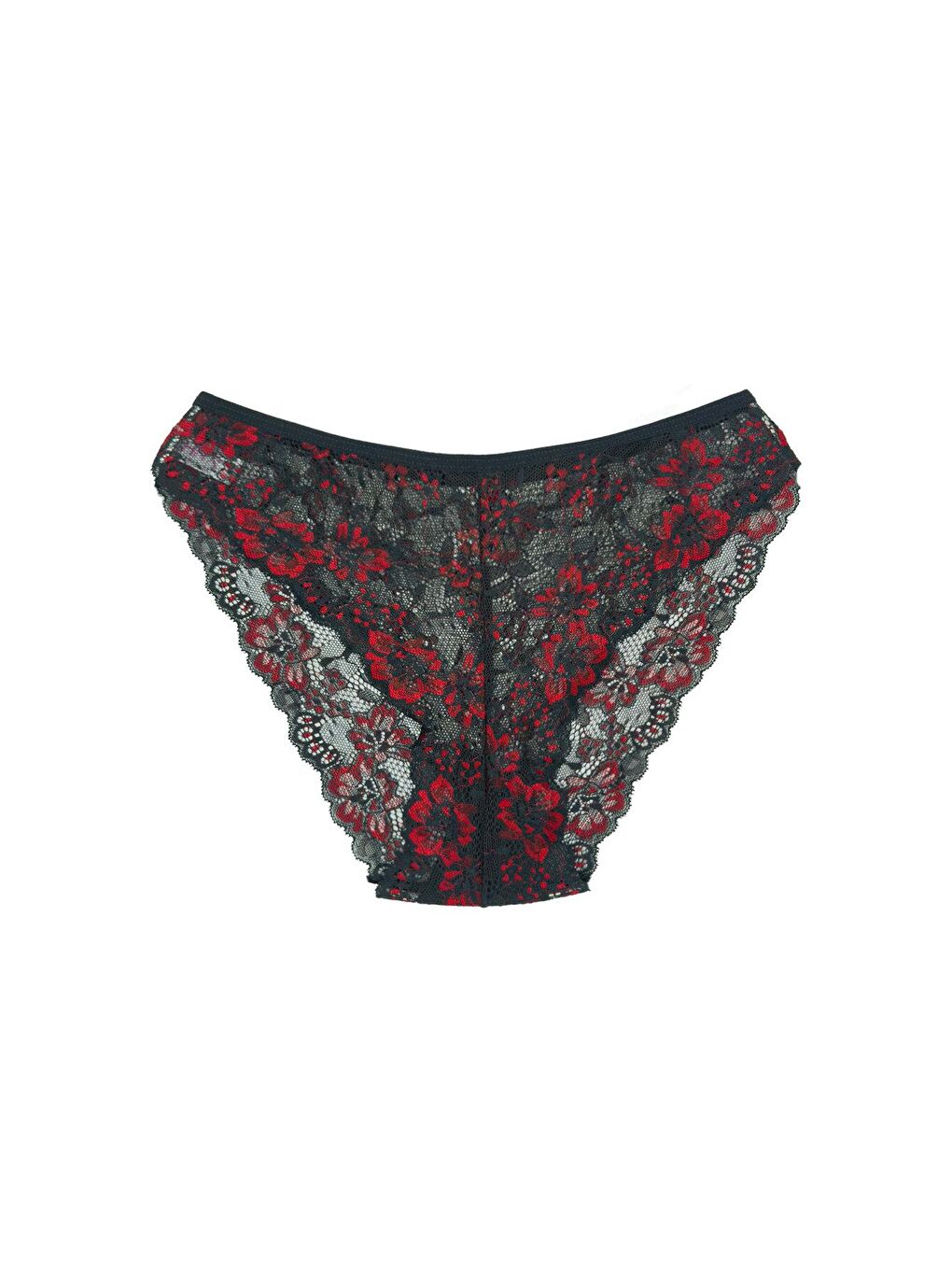 Lacivert Çift Renk Dantel Yüksek Bel Kadın Külot 5’li-3