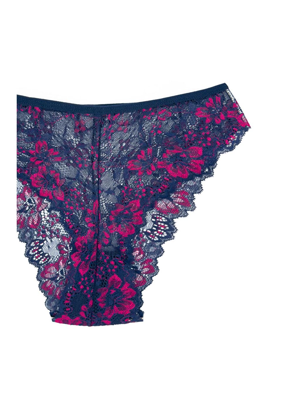 Karışık Çift Renk Dantel Yüksek Bel Kadın Külot 3'lü-4