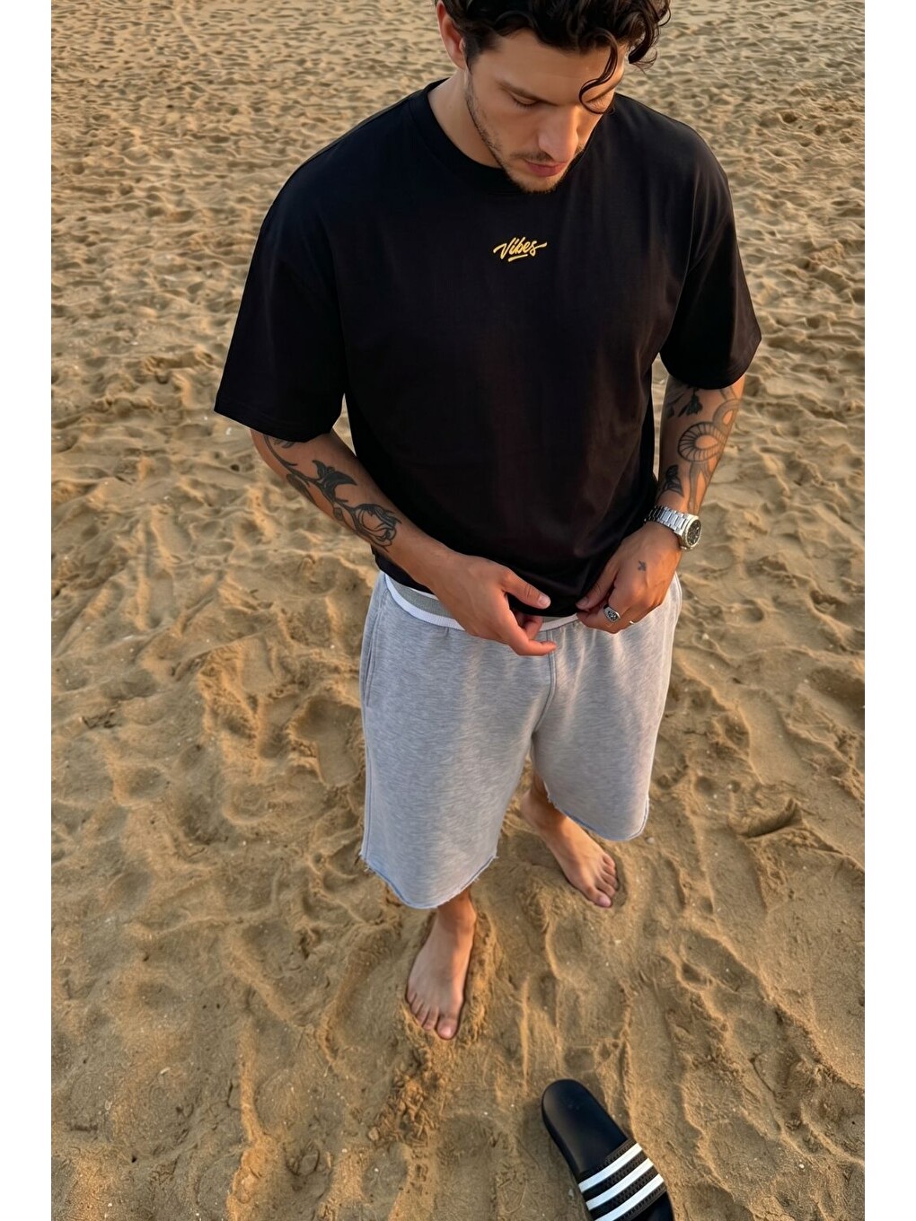 Erkek Yang Gri Jorts
