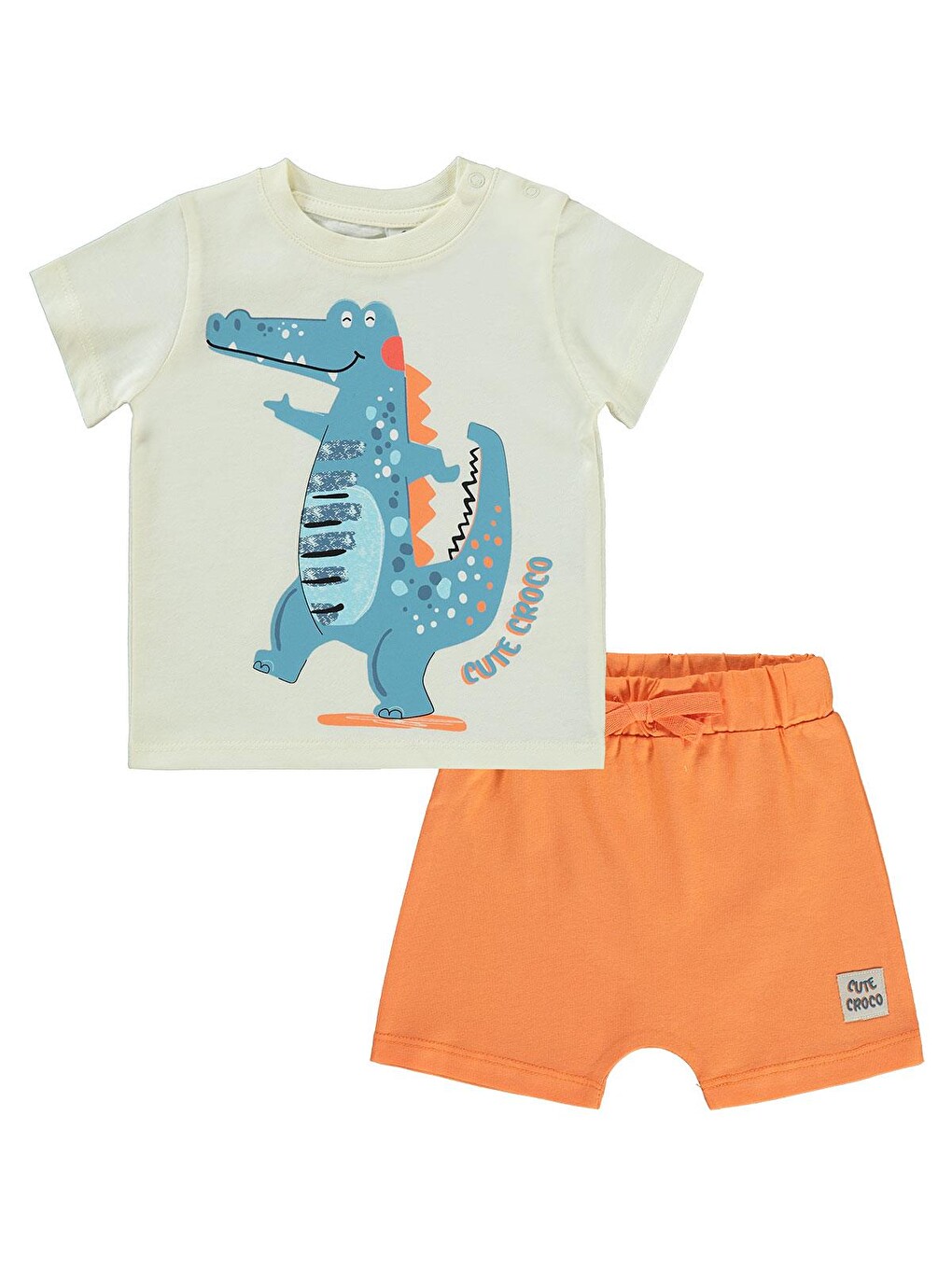 Ekru Baby Cute Croco Baskılı 6-18 Ay Takım - Bej