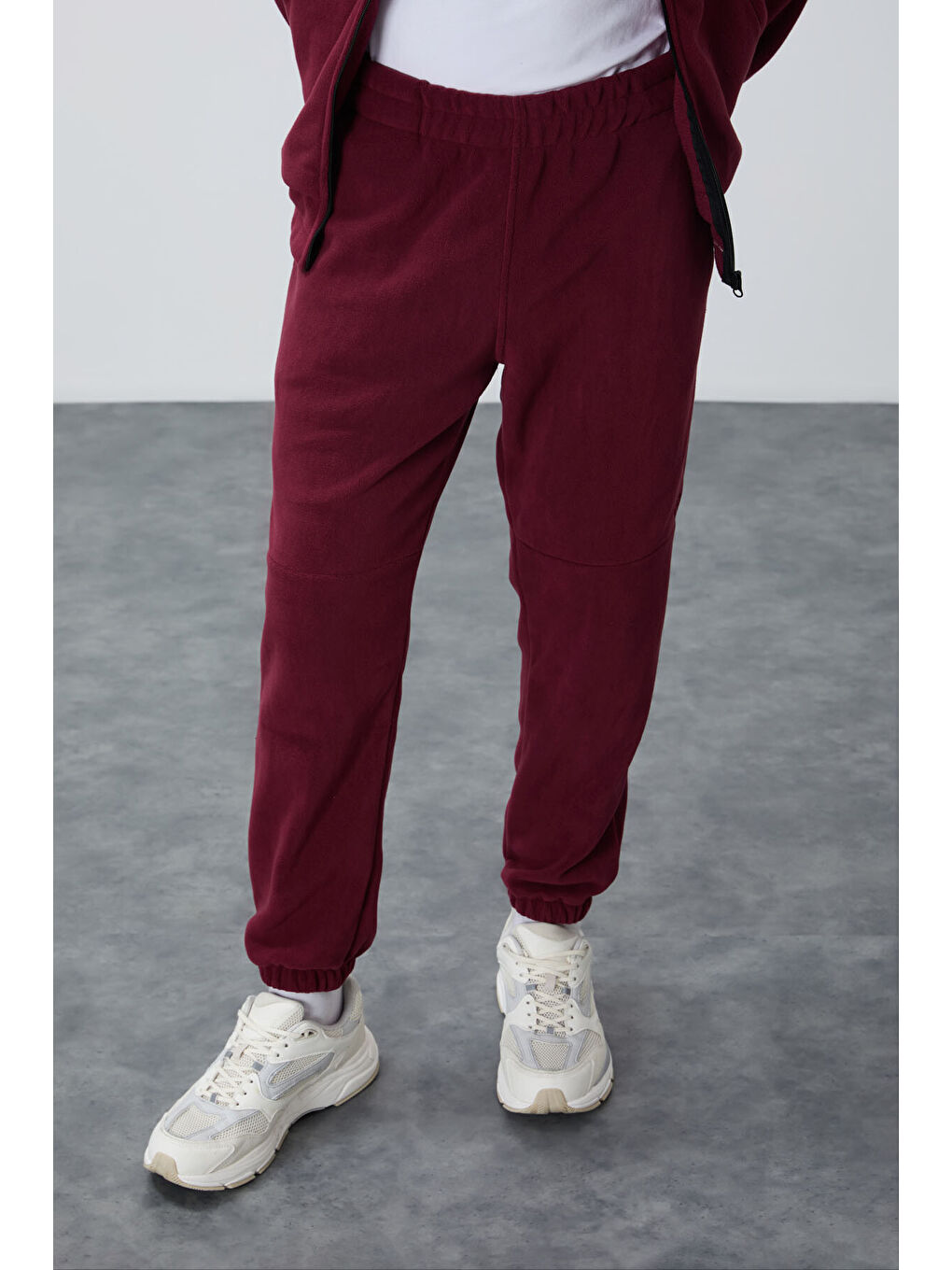 Mor Erguvan Kalın Yumuşak Dokulu Comfort Fit Nakışlı Erkek Eşofman Takım - 85269-3