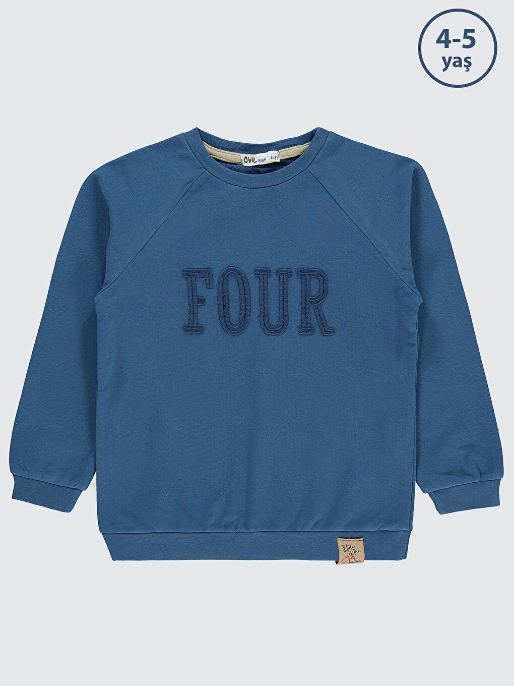 İndigo Boys Two Nakışlı 2-5 Yaş Sweatshirt - Mavi