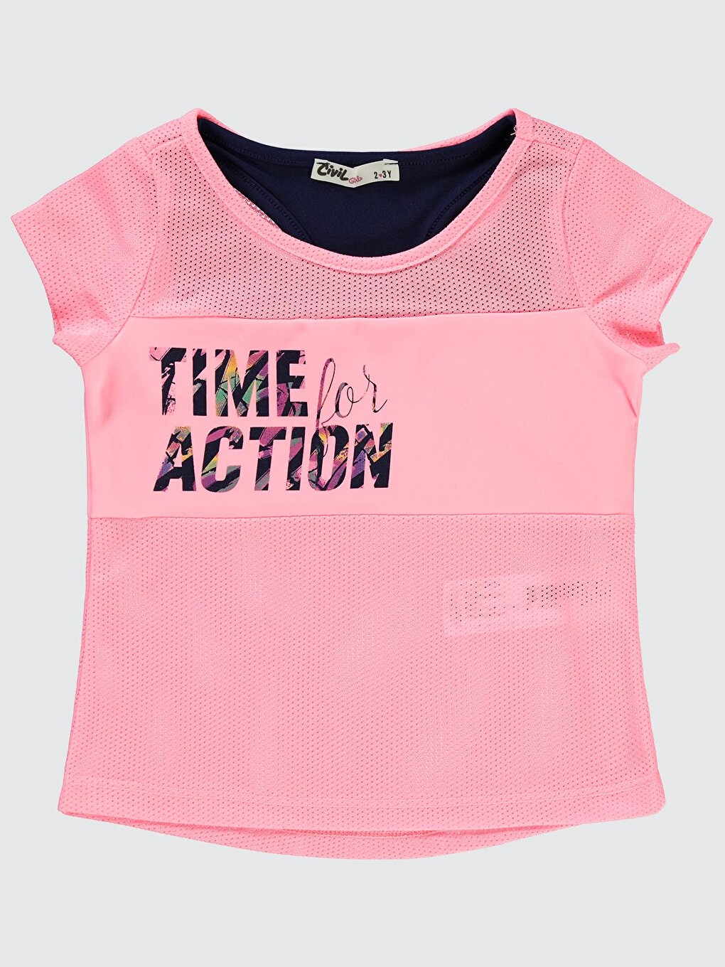 Girls Time For Action Atletli 2-5 Yaş Tişört - Pembe