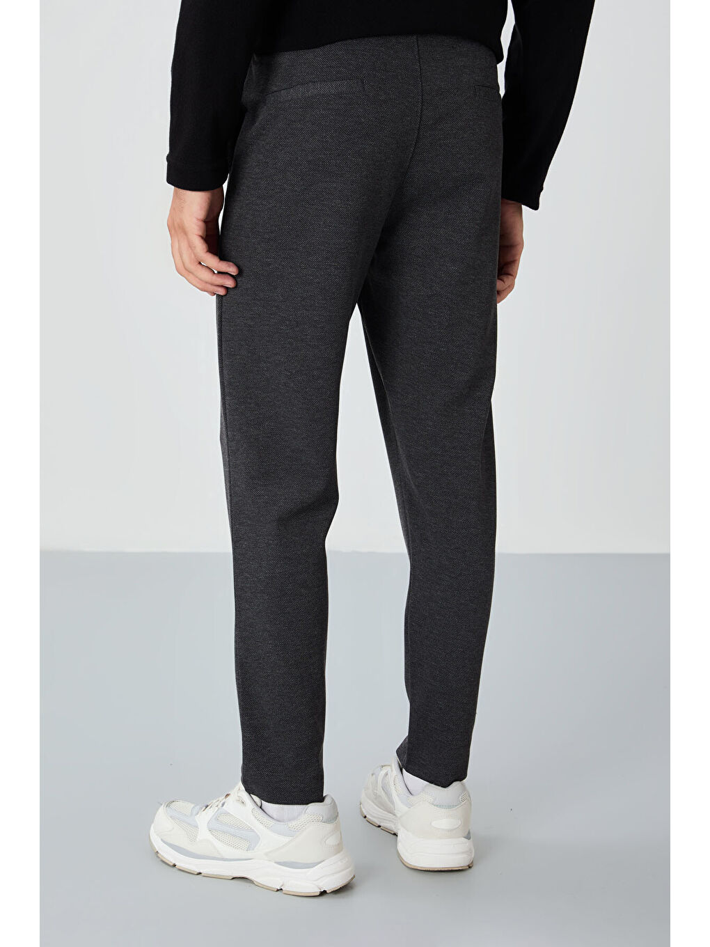 Antrasit Melanj Yüzeyi Dokulu Standart Fit Erkek Eşofman Alt - 82155-4
