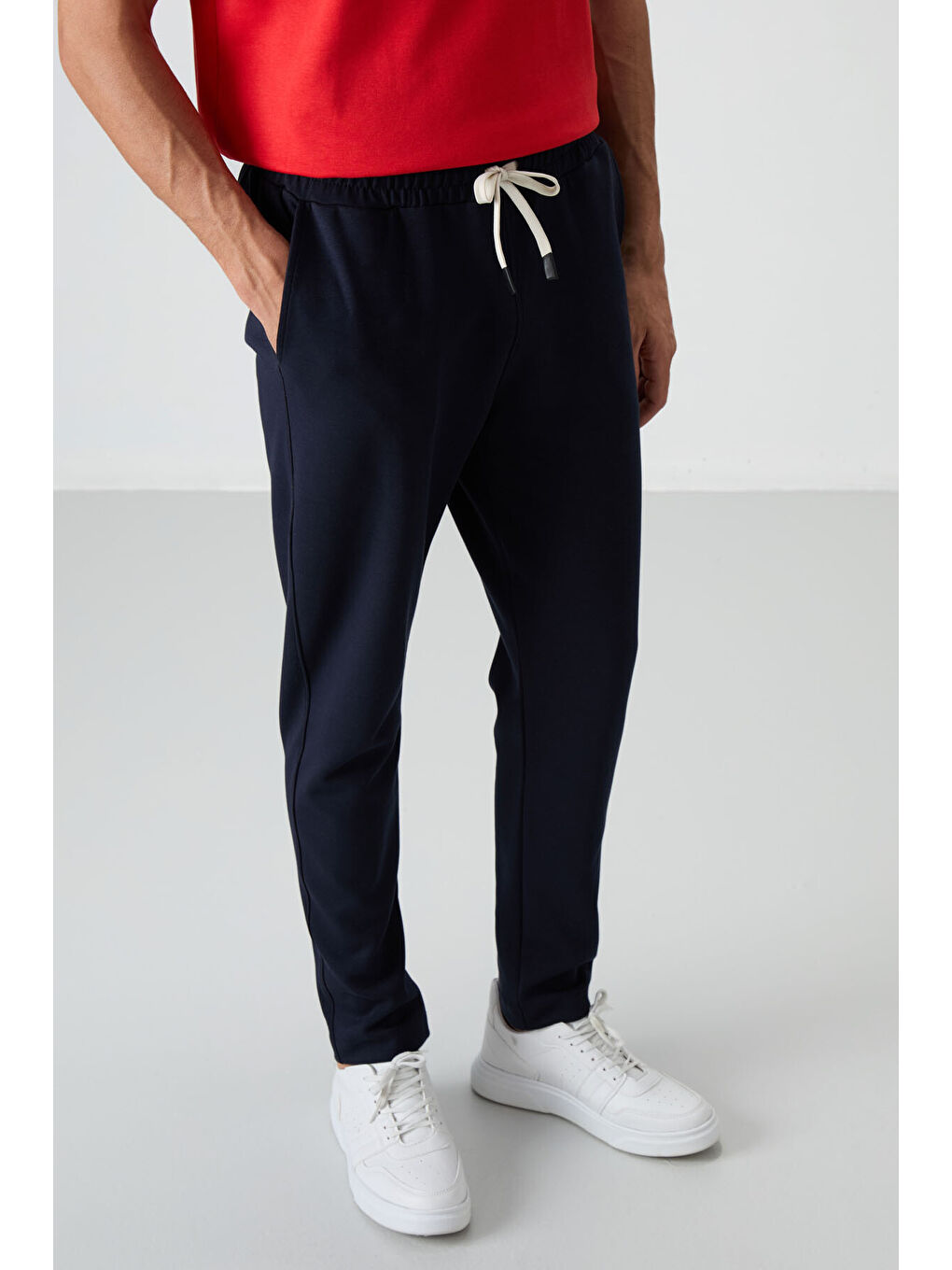 Lacivert Pamuklu Kalın Yumuşak Dokulu  Fit Basic Erkek Eşofman Takım - 85251-3