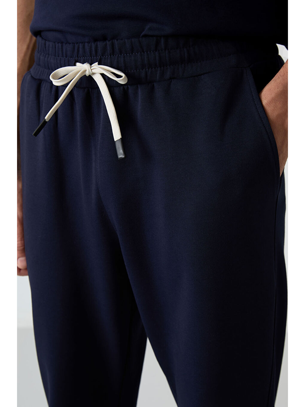 Lacivert Pamuklu Kalın Yumuşak Dokulu  Fit Basic Erkek Eşofman Takım - 85251-2