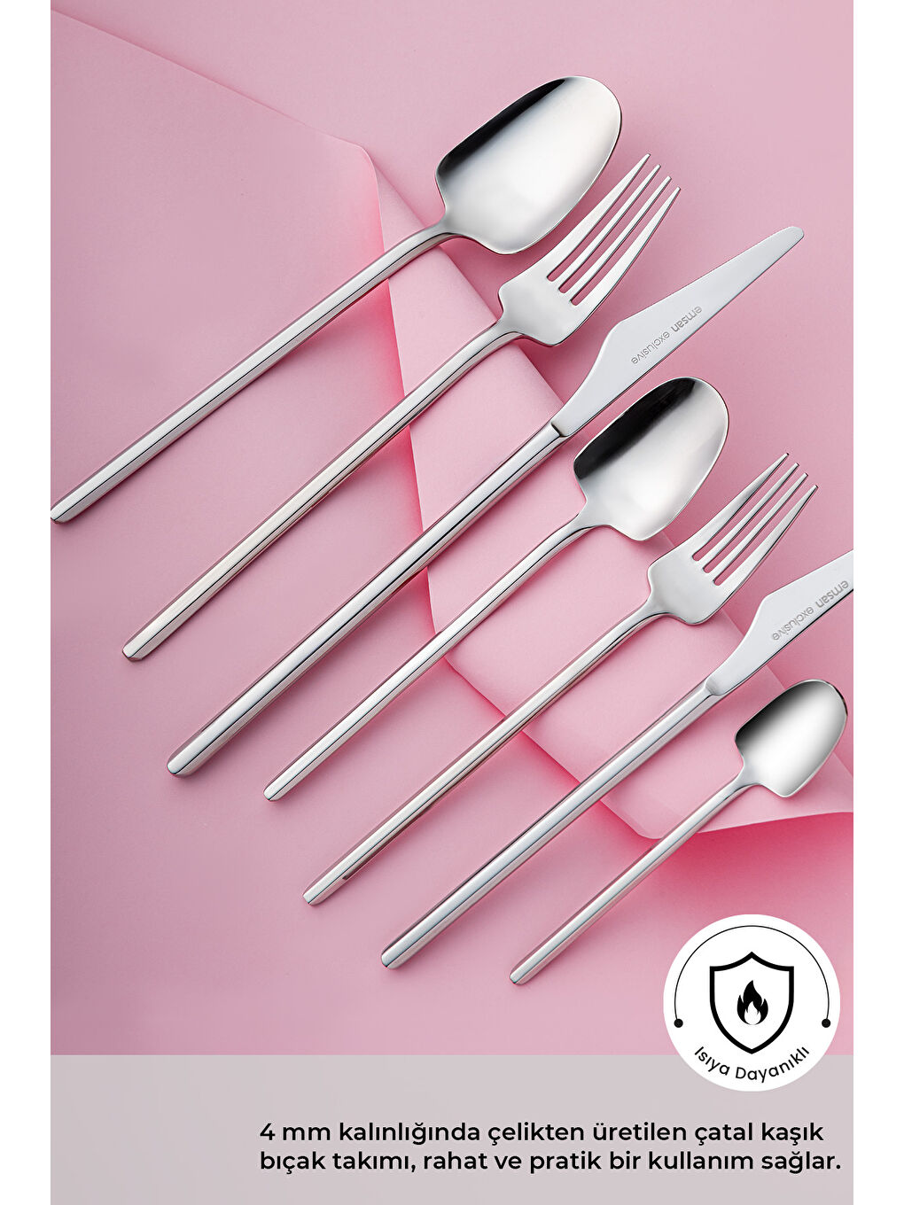 Gri Destrier 84 Parça 12 Kişilik Kutulu Çatal Kaşık Bıçak Takımı-2