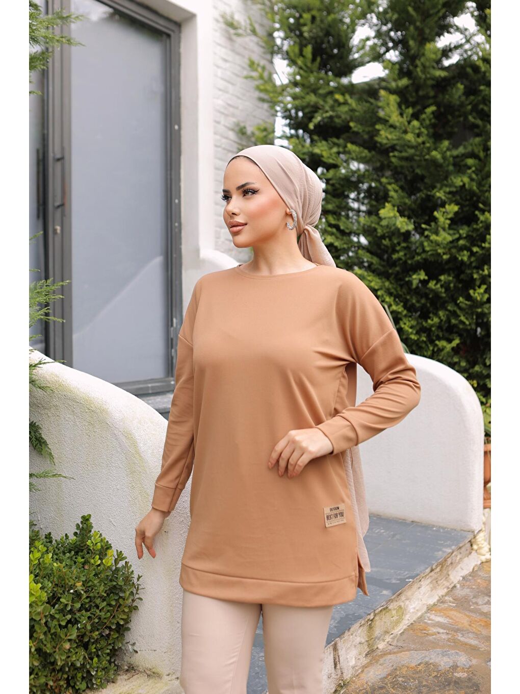 ENİSENA Vizon Kadın Tunik -Sweatshirt Tarz- S-M-L-XL 10020Tto - 3