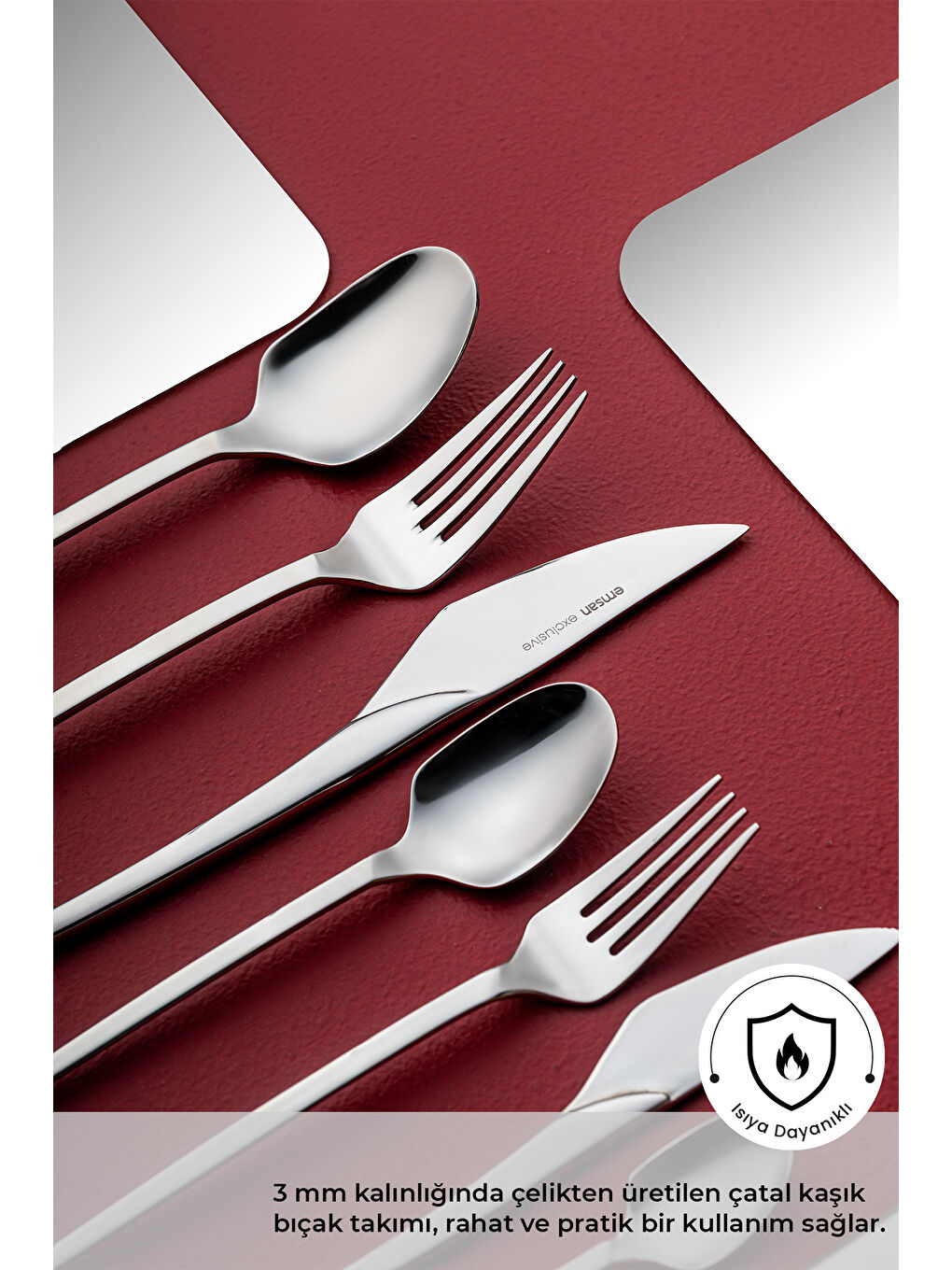 Gri Fair 84 Parça 12 Kişilik Kutulu Çatal Kaşık Bıçak Takımı-2