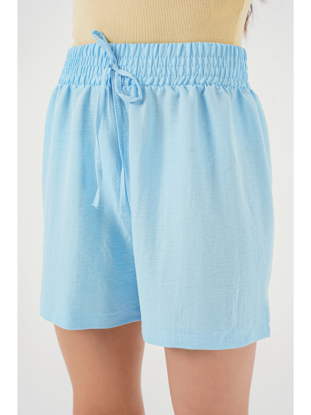 Kadın Rahat Kalıp Şort 5327 - Mavi-2