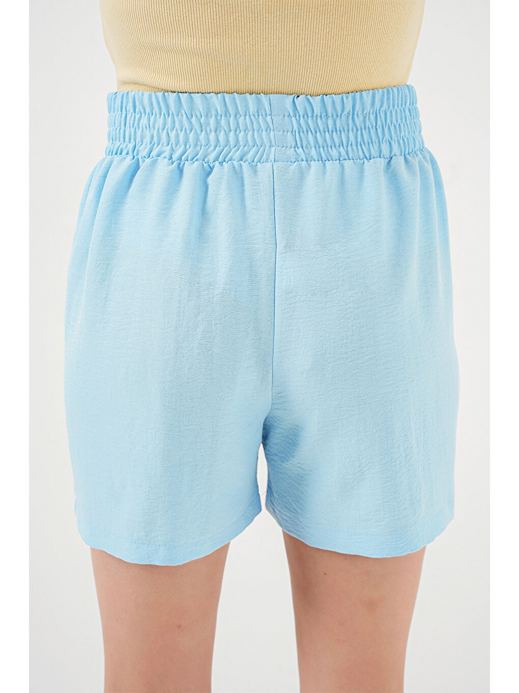 Kadın Rahat Kalıp Şort 5327 - Mavi-5