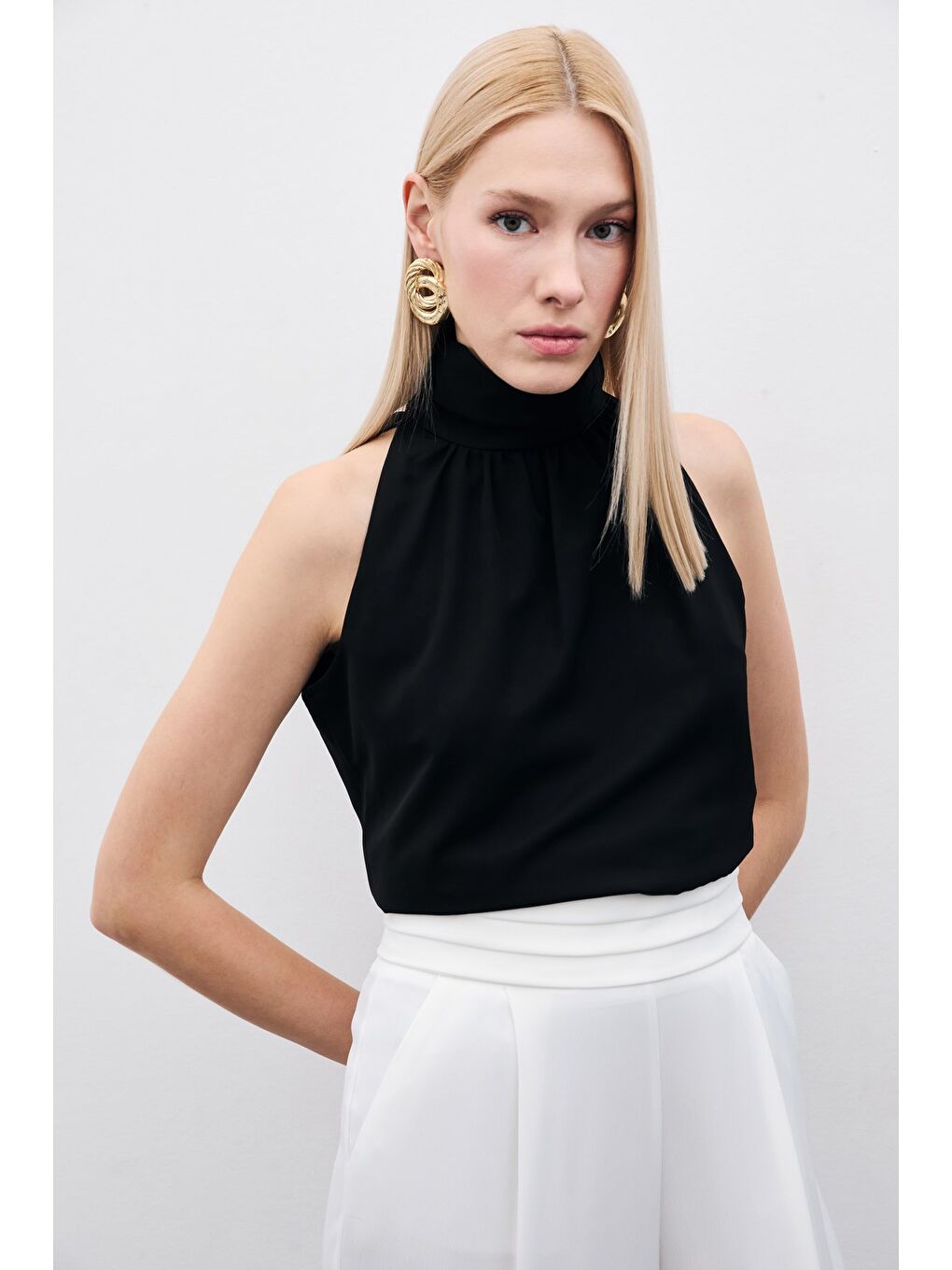 Kolsuz Salaş Bluz - Siyah