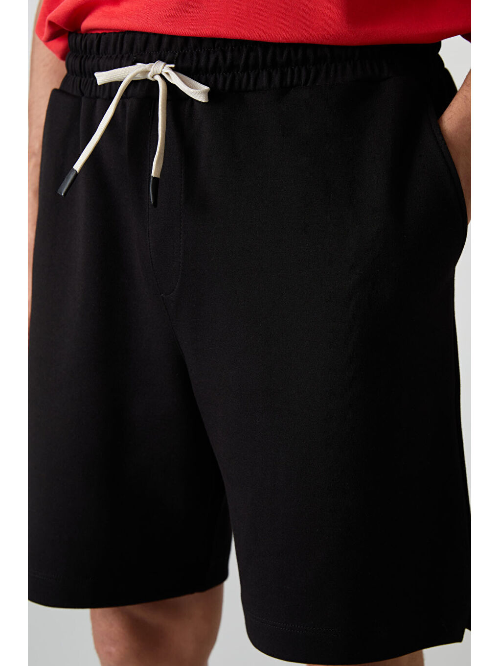 Siyah Pamuklu Kalın Yumuşak Dokulu Comfort Fit Basic Erkek Şort - 81274-2